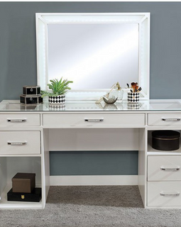 Vickie Vanity Set w/ Stool - Furniture Lobby