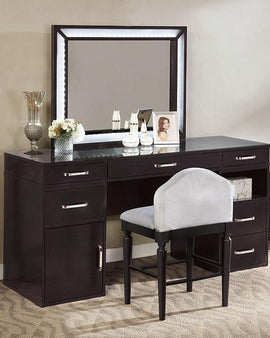 Vickie Vanity Set w/ Stool - Furniture Lobby