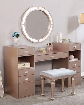 Yasmine Vanity Set w/ Stool - Furniture Lobby